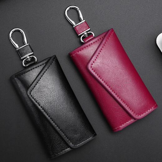 MONBERS-Schlüsselbeutel, Herren-echtes Leder mit großer Kapazität mit Multifunktion mit Taille-Hung-Leder-Schlüsselbeutel von Frauen, einfache praktische Autoschlüsselbeutel von Frauen, Kartenbeutel, Schnalle, Kaffeefarbe