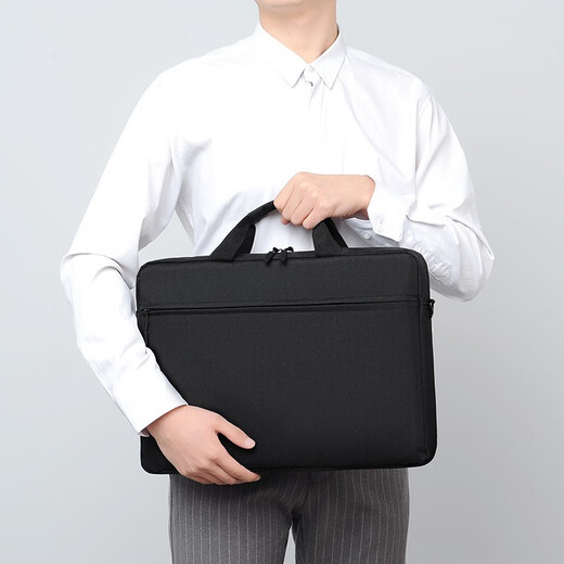 Qingxi laptop bag portable 14-shoulder 16-inch suitable for Lenovo Savior Y7000 gaming laptop Tianxuan 6pro black thick style with trolley case strap + shoulder strap 15.6-16.1 inches