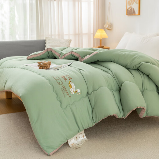 Yalu Home Textile Class A soybean fiber quilt in winter quilt thickened 10 Jin [Jin equals 0.5 kg] Double winter quilt single person 6 Jin [Jin equals 0.5 kg] Space quilt Miya-green [A maternal and infant grade soy protein] 200x230cm10 Jin [Jin equals 0.5 kg] Thickened winter quilt