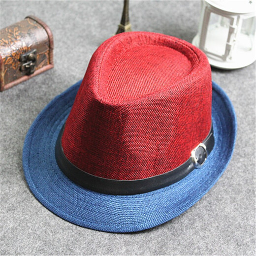 Nozhi cute gift hat, jazz hat for men and women, cuffed straw hat, retro small hat, sun hat, basin hat NE713, triangular plaid brown, one size fits all