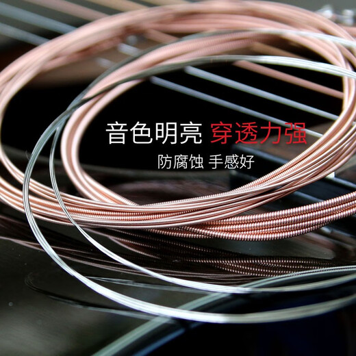 Alice Strings A206 Volksgerundete hölzerne Gitarrenschnüre verpackte Kupferstrings Stahlketten komplettes Set von mysteriösen Saitenzubehör 1.2 Zwei Saiten jeweils. Eine Zeichenfolge eins