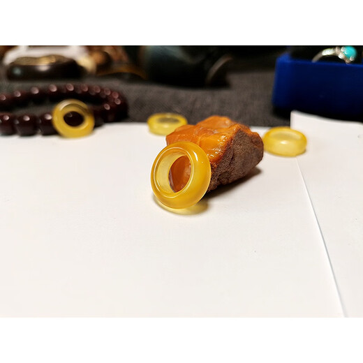 Huilu Russian beeswax running ring Rudraksha seed beads bracelet DIY accessories donut safety buckle loose beads beeswax running ring (17mm)