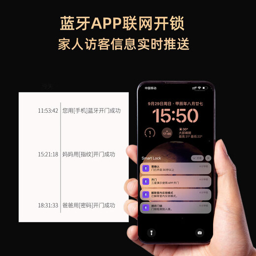 SAMSUNG【整机进口】三星智能门锁指纹锁SHP-DP728智能防盗门电子密码锁 原装进口DP728外开