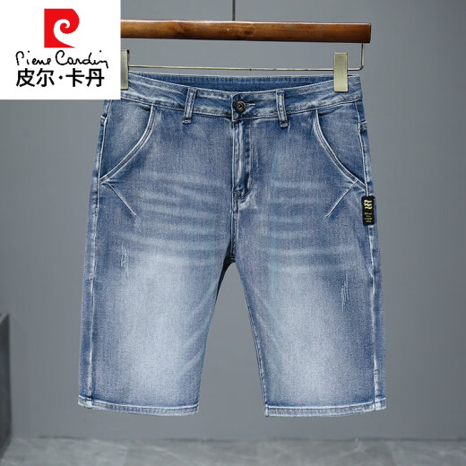皮尔卡丹（pierre cardin）半截裤男2025新款夏季薄款牛仔短裤男五分宽松直筒中裤休闲百搭弹 671蓝灰 32 (2 尺5)