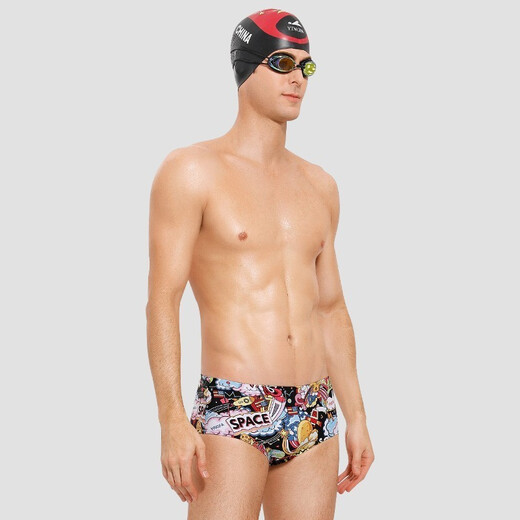 
YINGFA (YINGFA) swim trunks for men's printed wide edge conservative defense and embarrassment adult children's training professional swimming trunks magic shell 2XL waist circumference 76-84 cm