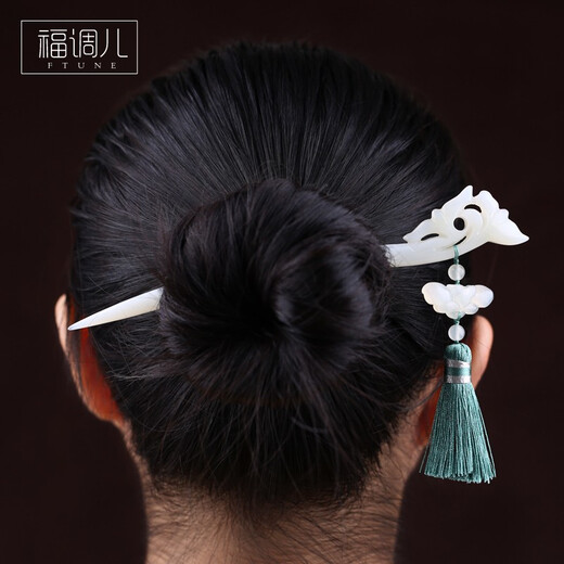 Fu Tiaoer original design Xiuyu Runyu lotus tassel handmade hairpin for women retro style hairpin Hanfu step shake niche gift 1