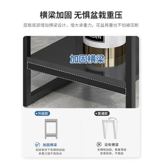 Anding Home Flower Shelf Living Room Nifor Indoor Iron Indoor Succulent Green IDIOLUS PLANTAGE PLANTAGE SIMPLE DÉCORATIVE POT BRACKET BLACK RACK + Blackboard_Width 24 High 60 Renfort Rib Support