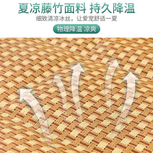 Tianjin dialed jade-carved cat kennel mattress small dog pet cat sleeping mattress summer mattress Teddy medium and large dog mattress cactus (L size)