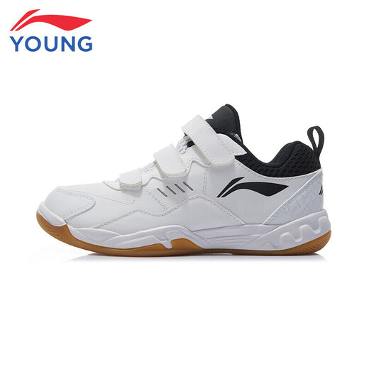 Li Ning 2025 New Product Almighty King Flying 3 JR Big Children's Wear-Resistant and Comfortable Badminton Training Shoes Children's Badminton Training Shoes Standard White 34 (210mm)
