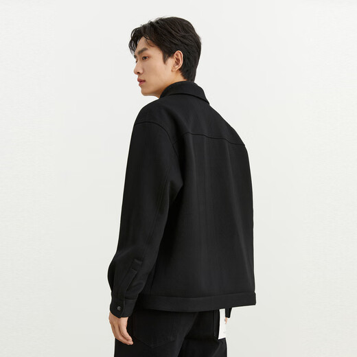 PEACEBIRD Men's Three-dimensional Jacquard Padded Jacket Fashionable Casual Jacket Autumn and Winter Jacket Trend Black Padded Style 2 (Wide Type) 2XL