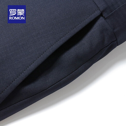 ROMON Men's Wool Suit 2025 Spring New Business Solid Color Professional Suit Groom's Suit Navy S