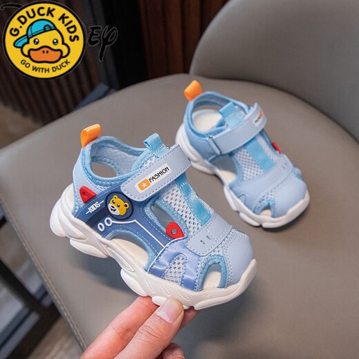 G.duck1-6 years old children's sandals men's summer new style 2 shoes 3 non-slip 5 soft bottom boys' Baotou boys' baby shoes blue size 28 shoes inner length 17.3cm
