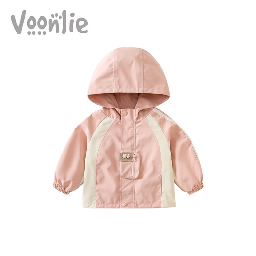 Fanli Girls 'Mantel Herbst Kleidung 2025 Neue Kinder modische kleine Mädchen Kleidung Baby Kapuze -Top -Frühling und Herbst M3008 Pink 100