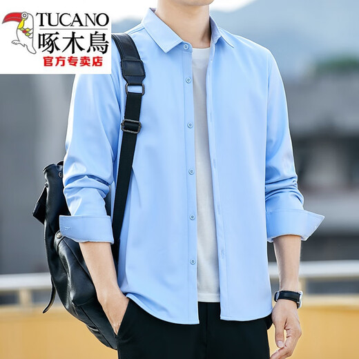 Woodpecker (TUCANO) camisa de manga larga de invierno engrosada de terciopelo tendencia casual para hombres chaqueta cálida y atractiva camisa de color sólido de moda juvenil terciopelo estilo gris A810 M 90-110Jin Jin equivale a 0,5 kg