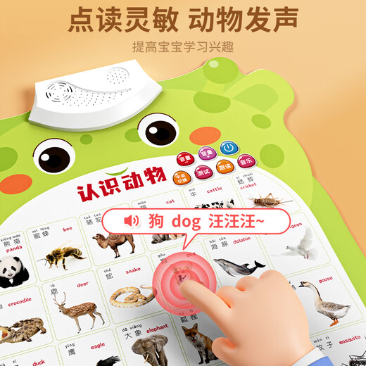 奕思瑞婴幼儿有声早教挂图拼音识字挂图数字看图识物点读发声儿童玩具 1张【认识数字】