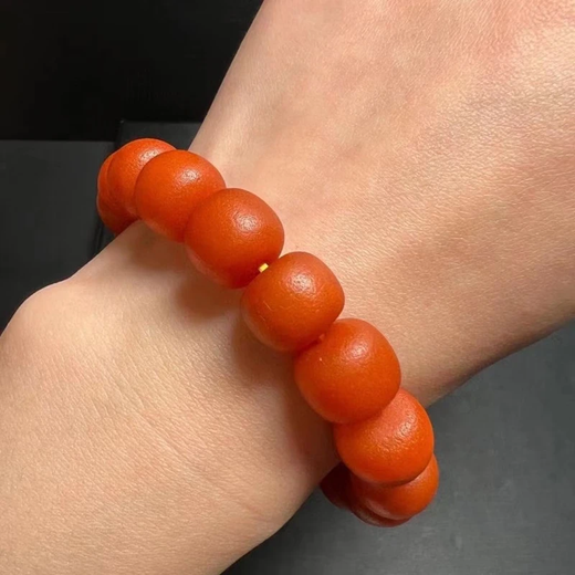 Xunran European return antique orange peel old wax bracelet Russian material chicken oil red full wax pure thick pine fragrance rich simple atmosphere