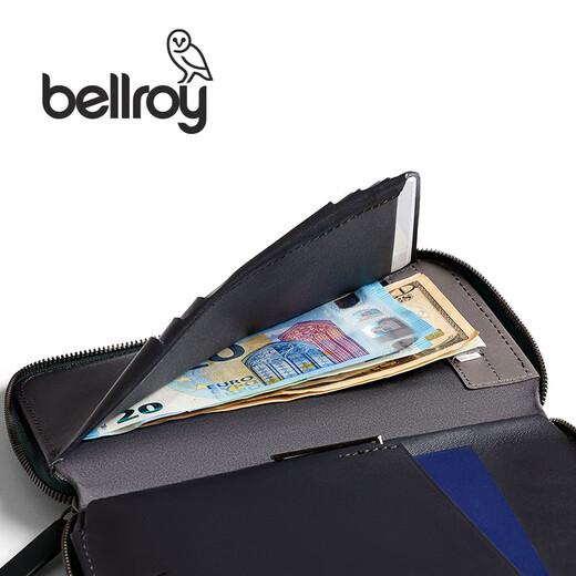Bellroy Australia Travel Folio New Multi-Function Travel Wallet Passport Clip Men and Women Card Wallet Ink Gray Green (New