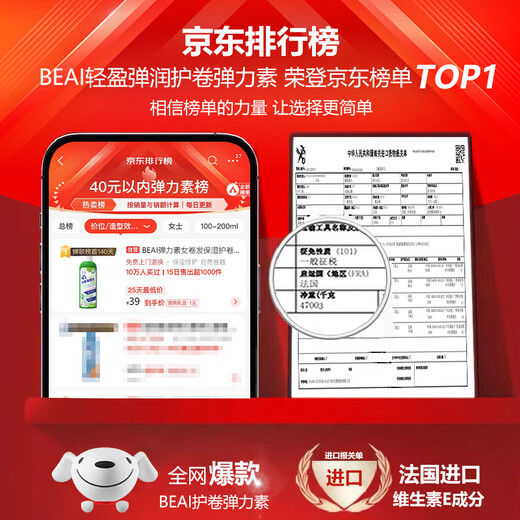 BEAI Amino Acid Elastin for Curly Hair Moisturizing and Styling Hair Perm and Curl Protector Special Fluffy No-Rinse 250g