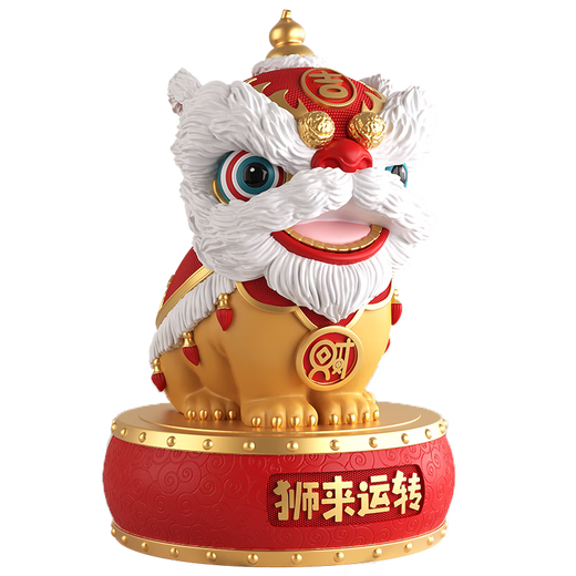 Chuxiang Nationale Trendlöwen und reichhaltige Ornamente Neue chinesische Löweneingangs-Front-Office-Ornamente Hausbewegung Neues Zuhause Eröffnungsgeschenke 12-Zoll-Löwen kommen zu bedienen-rot [Geschenkbox]