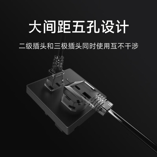 Xiaomi Smart Wall Socket Pro Xiaoai voice control AG glass panel Power statistics Intelligent linkage of multiple devices OTA continuous upgrade Xiaomi Smart Wall Socket Pro (Deep Space Gray)