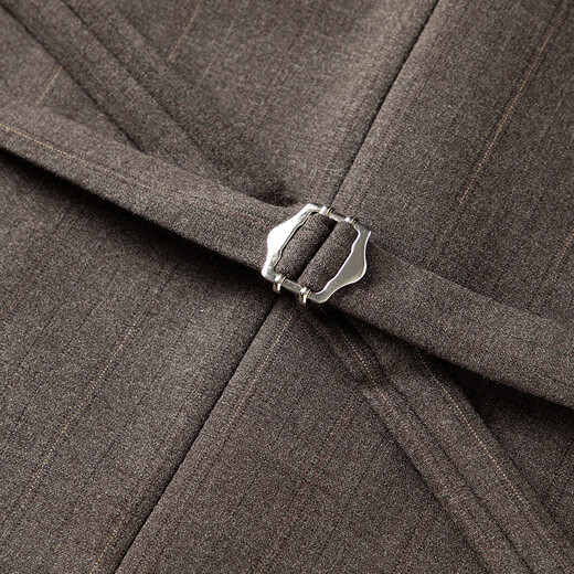 Shanghai-style Haoyu suit men's slim business formal suit three-piece double-breasted lapel collar groomsmen suit groom's suit 8935 dark khaki (suit + vest + trousers) XL (175)