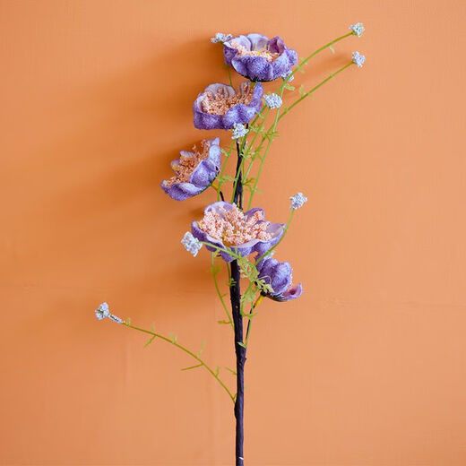 Xushansi hibiscus artificial flower azalea butterfly love flower white butterfly dried flower guest decoration living room TV cabinet dining table flower arrangement colorful butterfly hibiscus purple