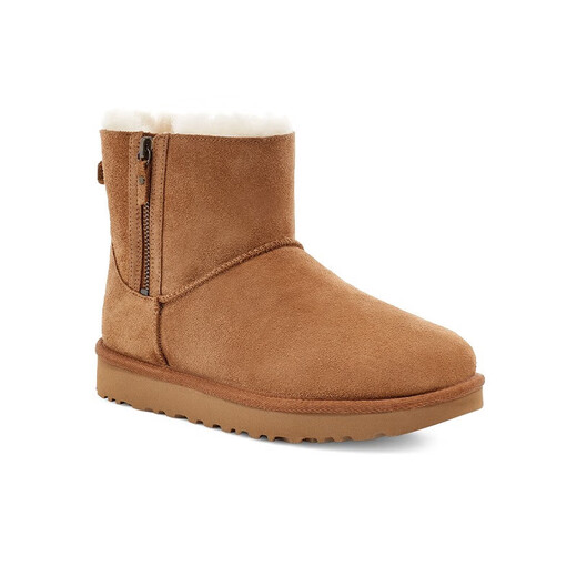 Ugg Herbst Frauen Mode komfortable doppelte Reißverschluss Solid Color Casual Classic Mini Boots Schneestiefel 1118853 Che Maroon 38