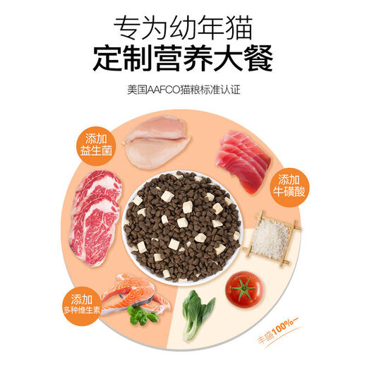 Laughing Pet Cat Food Freeze-Dried Cat Food for Kittens 0-12 Months Universal Indoor American and British Short Blue Cat Fish Flavor Nutritional Probiotics 0-12 Months Kitten Food 3Jin Jin equals 0.5kg _bag