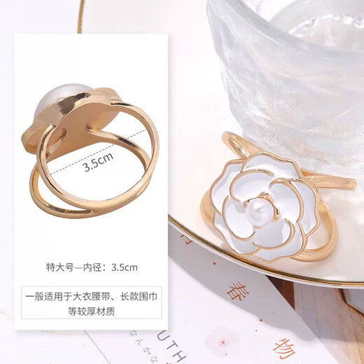 Hongzhuangnuo coat belt buckle bow silk scarf buckle fixed buckle multi-functional brooch fashion jewelry Christmas gift B2Y707 extra large white + black