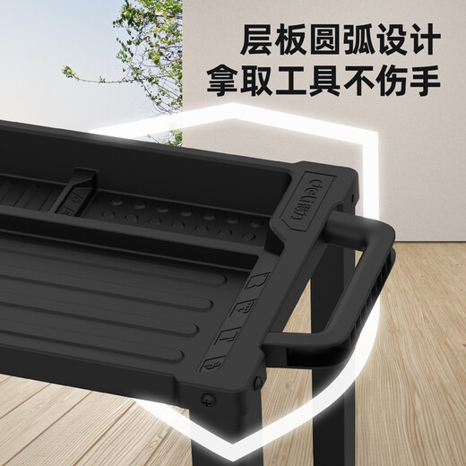 Deli tool cart three-layer trolley mobile car repair tool cart storage cabinet multi-functional tool cabinet parts cabinet 565*265*530mm two-layer tool