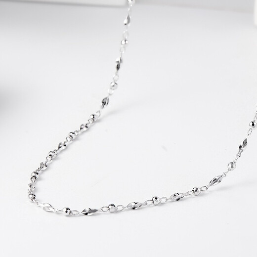 Yuan Shengfu's new PT950 fashionable platinum necklace, fashionable and versatile, large women's platinum carambola bead chain, 5.74g, 43cm