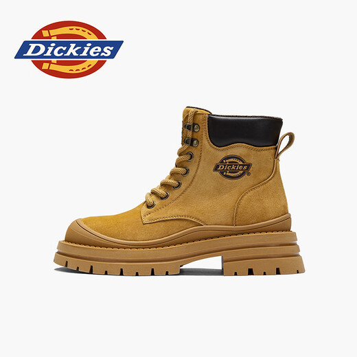 Dickies Martin Boots Femme 2025 Nouveau style britannique Boots Single Sole épaisse augmentant mince à lacets Boots pour femmes décontractées jaune / femmes 37 235 mm