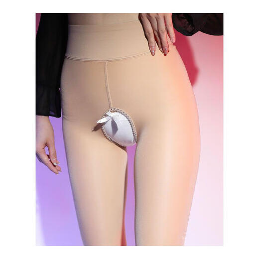 Feiyu Shuiguang one-piece plus velvet natural flesh color leggings thickened open stockings large size women's bare legs stockings artifact spring and autumn velvet skin color open stockings large size foot socks 130Jin Jin is equal to 0.5kg -180Jin Jin is equal to 0.5kg