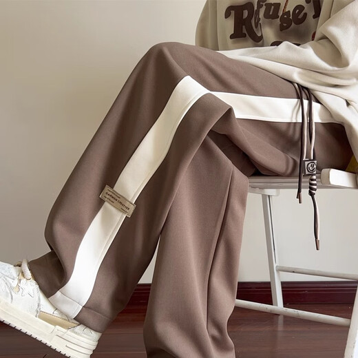 Pantalones informales de la NASA Base Men Spring and Summer Nuevos pantalones de patas rectas americanas Hombres Jóvenes Autumn Autumn Legal de pierna amplia Men Black XL (recomendado 120-150Jin [Jin equivale a 0.5 kg])