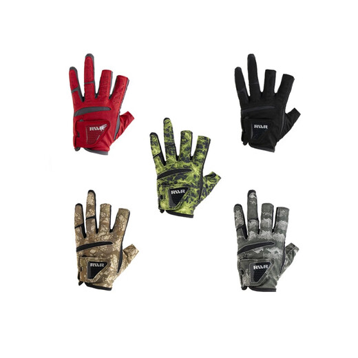 RVVR23 RVVR gloves Luya fishing special gloves protective anti-slip special Taiwan fishing rock fishing sea fishing half finger ice silk dew five fingers-01# gray honeycomb M