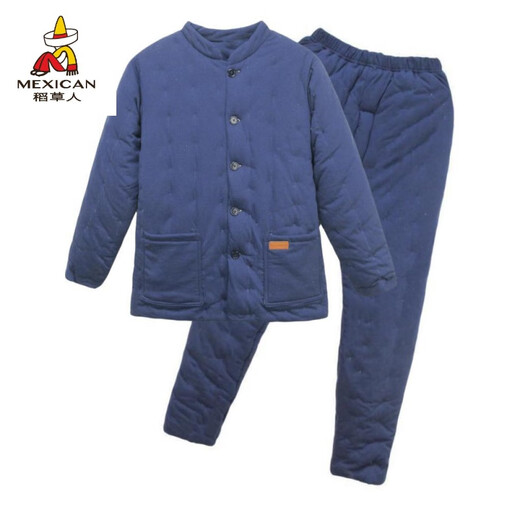 Scarecrow old man pure cotton handmade cotton coat men's old-fashioned winter cotton jacket cotton pants loose large size thickened soft warm jacket black living table XL (weight 100-120Jin Jin equals 0.5 kg)