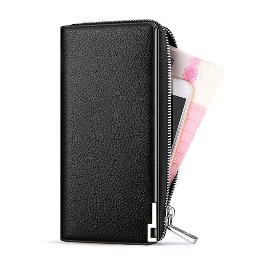 Williampolo Paul Antift Brush Portefeuille Men de vache de vache à longue durée de vache à longue durée de vache à longueur de vache pour hommes Sac à cartes multi-fonctions multi-cartes à carte multi-barre