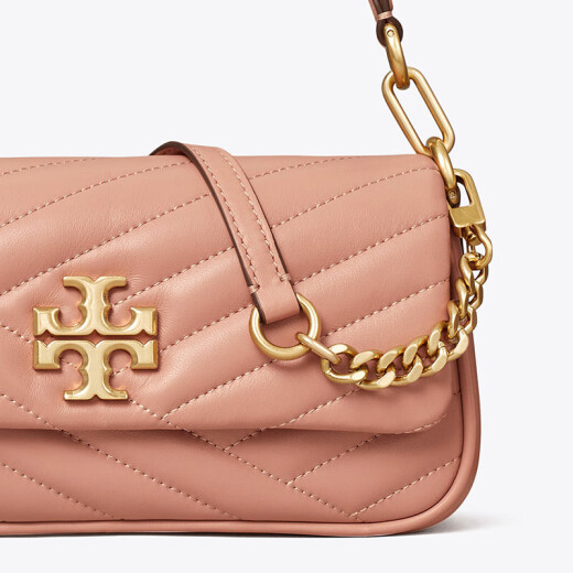 托里.伯奇（TORY BURCH） 新款时尚女士羊皮腋下包 KIRA小号法棍包手提单肩包 粉色 85229-687