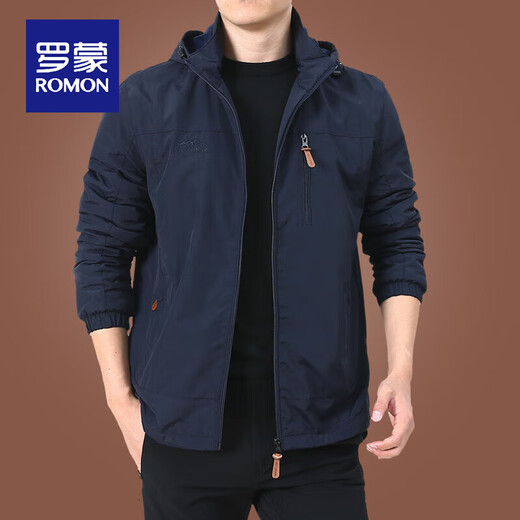 Romon Outdoor Jacke Herrenjacke Herbst und Winter im mittleren Alter Herbst Herbst Kleidung plus Samtjacke Herren Frühling und Herbst Dicke 9898 Schwarzer Stil plus Samt 2xl