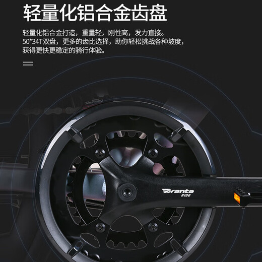 喜德盛（xds）公路自行车RT280禧玛诺14速线拉油碟入门单车太空灰黑44cm