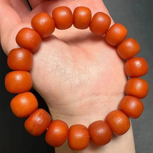 Xunran European return antique orange peel old wax bracelet Russian material chicken oil red full wax pure thick pine fragrance rich simple atmosphere