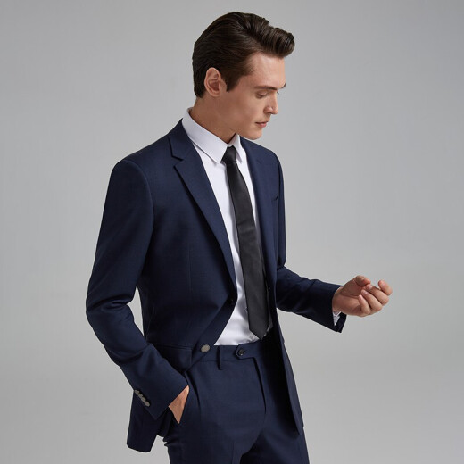 Peromon suit men's suit navy blue business formal suit wool suit single suit top navy blue (C version - loose version) 180