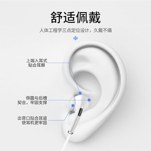 Earphones wired universal round mouth/Type-c Huaqiangbei high-quality sound suitable for vivo Huawei OPPO Xiaomi Huawei mobile phone wire-controlled headset 3.5mm round mouth-wheatless activity model