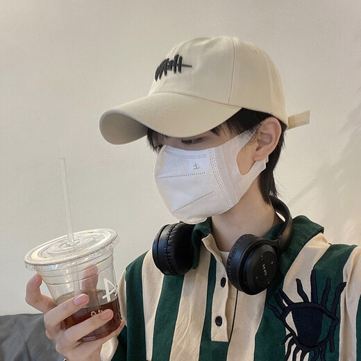 Meman hat men's spring and summer retro sun protection baseball cap three-dimensional letter embroidery face small sun protection baseball cap women khaki-R mark single size adjustable (54-60cm)