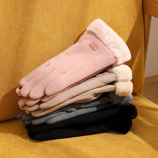 Lovelite-Handschuhe für Frauen im Winter plus Samt verdickte warme und süße Touchscreen im Winter Ins Koreanische Version Schüler mit dem Fahrrad fahren, um kalt und winddichte Winterrosa P-N702 gleich zu verhindern