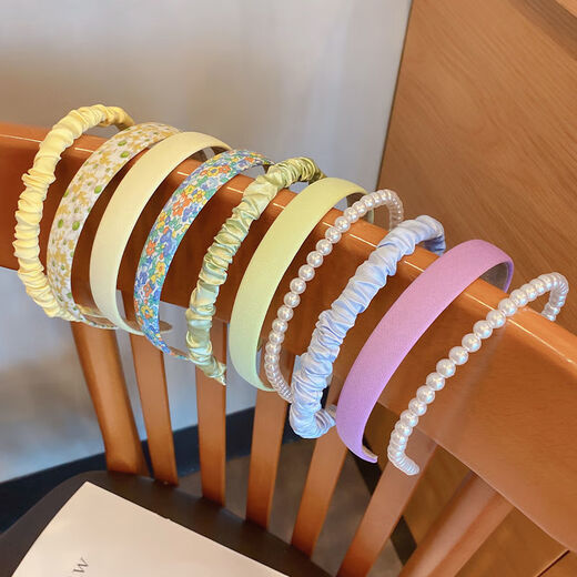 ZHIO headband women's mixed and matched small fresh pressed hair hoop sponge Korean pearl headband hairpin hair bundle princess headdress summer 5# small fresh three-piece set