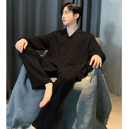 Zhidoudou Meimeng Pyjamas Herren Frühling und Herbst Langarm neuer Männer voller Baumwolle Großgröße Student Home Clothing Set YSX6624 10xl 2xl160-180jin [Jin gleich 0,5 kg]