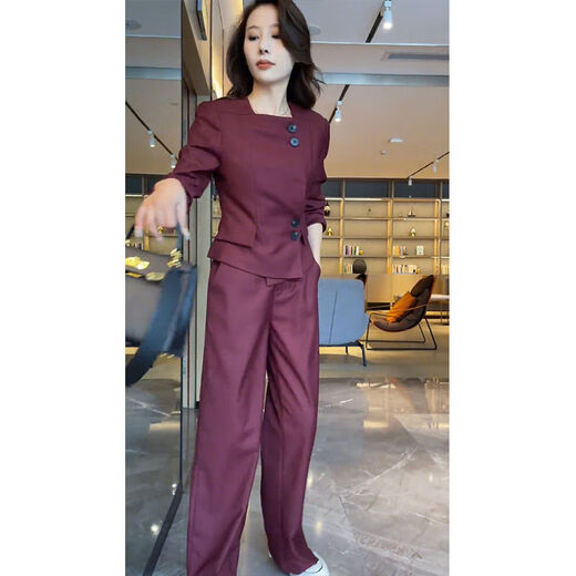 秸媞秋季穿搭女套装40到50岁时尚套装女2024秋季新款高级气质显瘦短款 13897-紫色套装 M 【建议80-95斤】