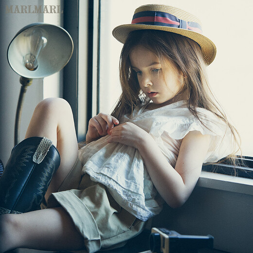 MARLMARL男女儿童中性背带裤短裤两穿裤子纯色 shorts01卡其 fukusa礼品包装灰色 48 cm(52-100cm)