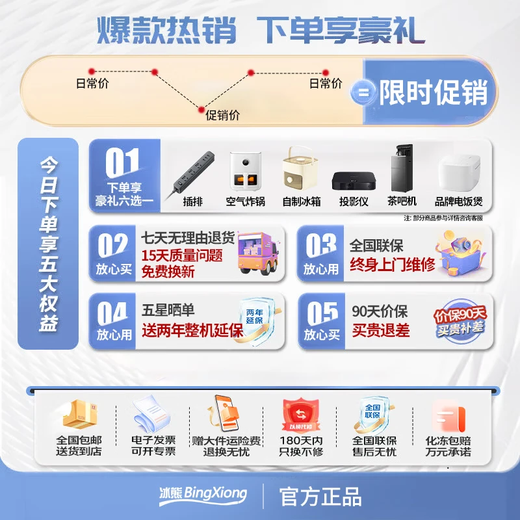 冰熊冰柜商用大容量大冰柜商用全冷冻柜卧式冰柜家用大容量冷藏冷冻两用冰柜全冷冻无霜冷冻冰柜大容量 【全铜管】1098升/约2.4米单温冰柜